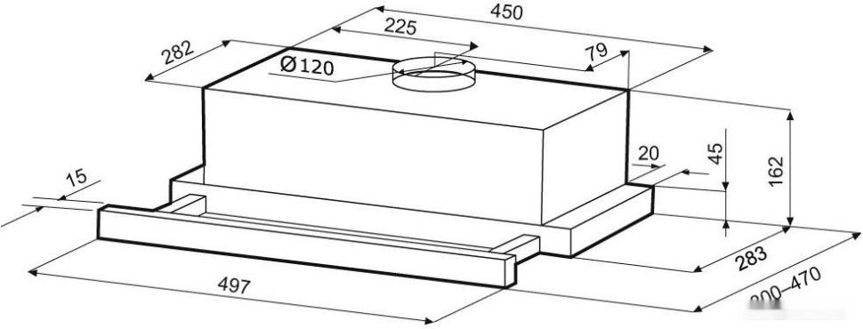 Вытяжка Krona Kamilla T 500 Black (черный) Вытяжка Krona Kamilla T 500 Black (черный)