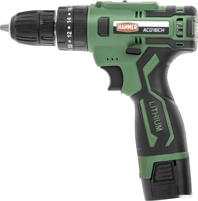 Ударная дрель-шуруповерт Hammer ACD16CH (с 2-мя АКБ, кейс) Ударная дрель-шуруповерт Hammer ACD16CH (с 2-мя АКБ, кейс)