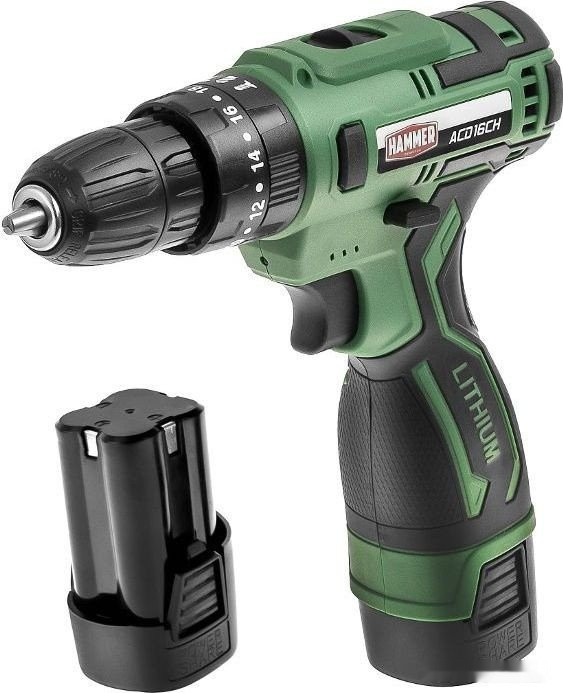 Ударная дрель-шуруповерт Hammer ACD16CH (с 2-мя АКБ, кейс) Ударная дрель-шуруповерт Hammer ACD16CH (с 2-мя АКБ, кейс)