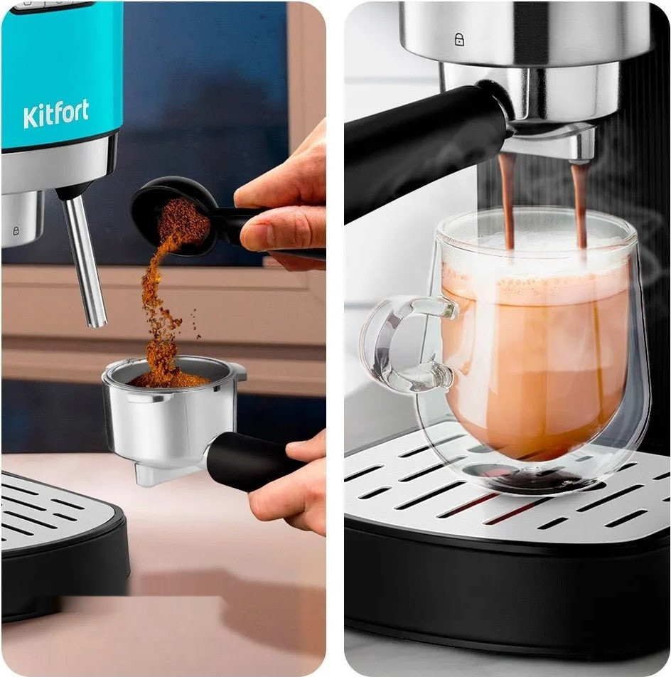 Рожковая кофеварка Kitfort KT-7461 Рожковая кофеварка Kitfort KT-7461