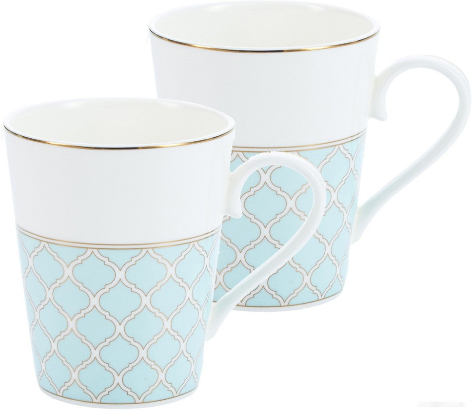 Набор кружек Gipfel Aurora 42868 (2 шт, белый/голубой)