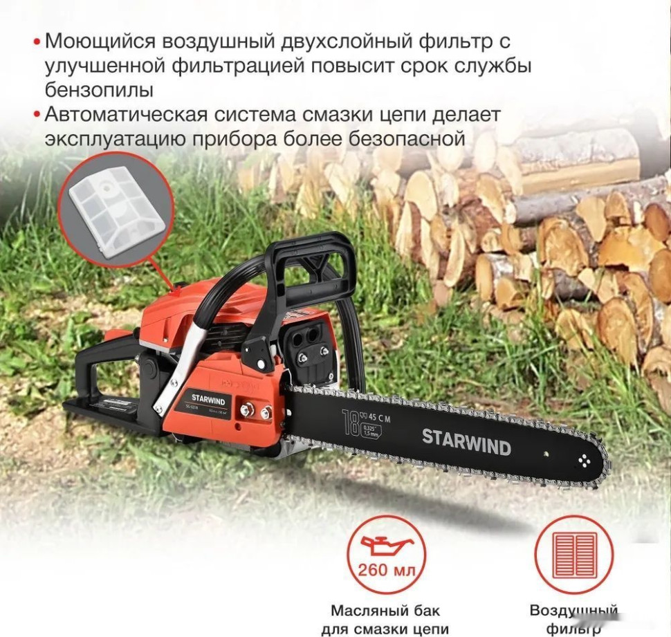Бензопила StarWind SG-5218 Бензопила StarWind SG-5218