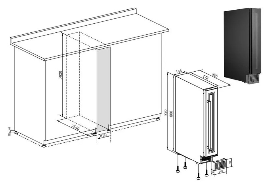 Винный шкаф Temptech OX15SRB Винный шкаф Temptech OX15SRB