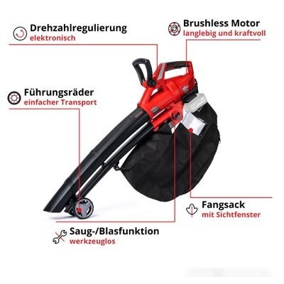 Колесная воздуходувка Einhell GE-CL 36 Li E-Solo (без АКБ) Колесная воздуходувка Einhell GE-CL 36 Li E-Solo (без АКБ)