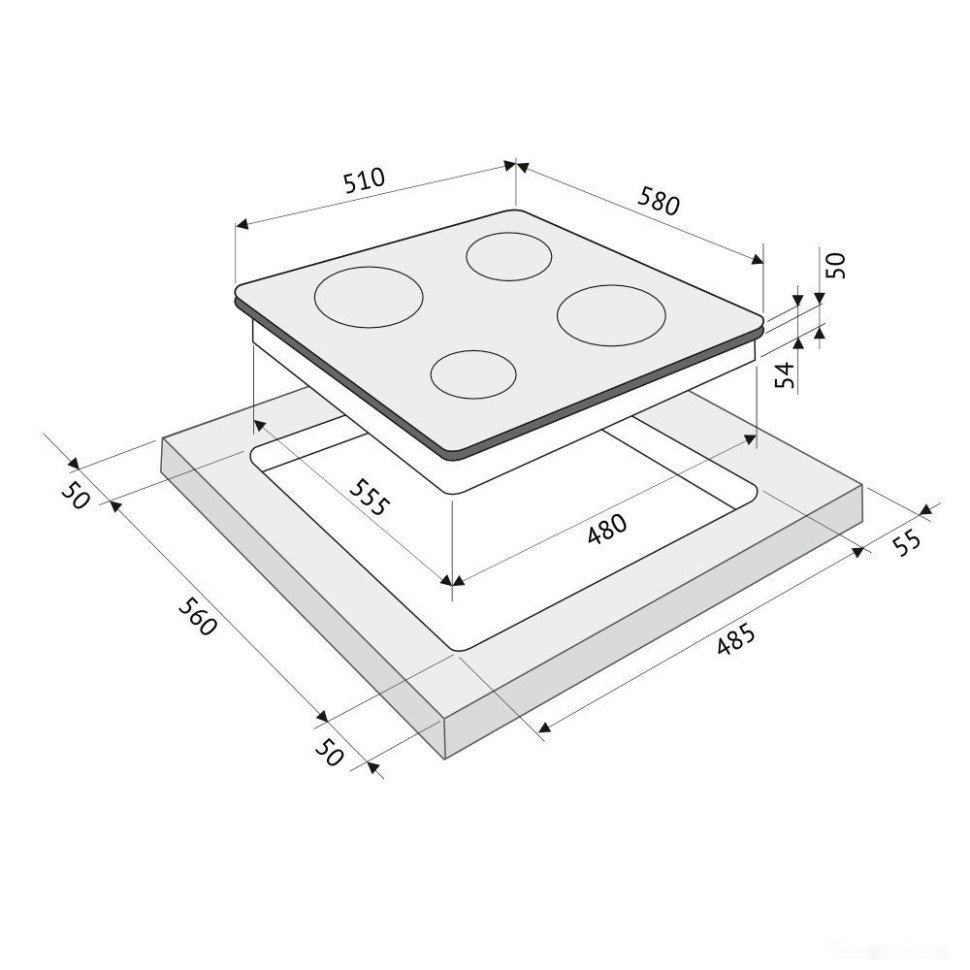 Варочная панель Krona Grund 60 BL/S Варочная панель Krona Grund 60 BL/S