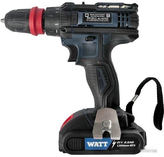 Дрель-шуруповерт Watt WAS-21Li-3 1.021.030.23 (с 2-мя АКБ, кейс)