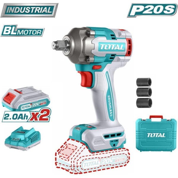 Гайковерт Total TIWLI2040 (с 2-мя АКБ, кейс)