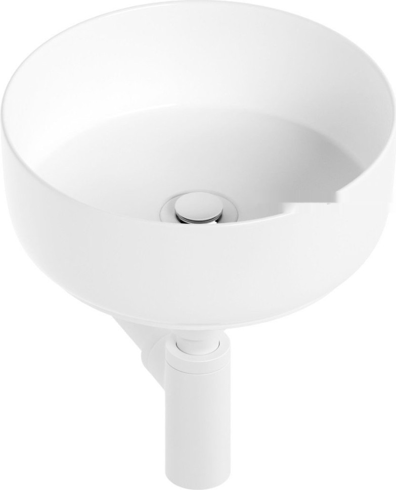 Умывальник Lauter 21499-31 + клапан 21190W + сифон 21635W (белый матовый)