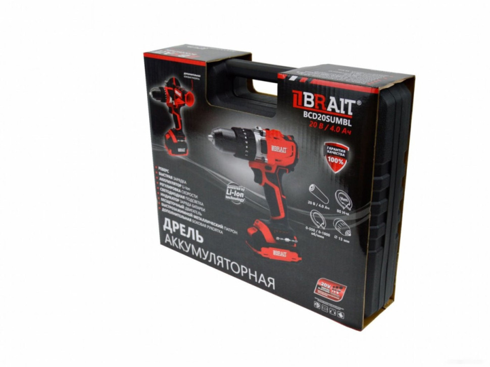 Ударная дрель-шуруповерт Brait BCD20SUMBL 21.01.131.070 (с 1-им АКБ, кейс) Ударная дрель-шуруповерт Brait BCD20SUMBL 21.01.131.070 (с 1-им АКБ, кейс)