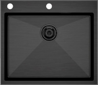 Кухонная мойка Paulmark Kroner-Edge 59 PM775951-GM (вороненая сталь)