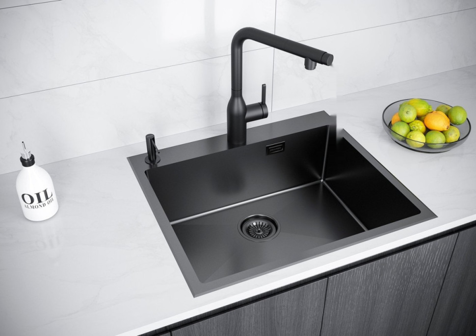 Кухонная мойка Paulmark Kroner-Edge 59 PM775951-GM (вороненая сталь) Кухонная мойка Paulmark Kroner-Edge 59 PM775951-GM (вороненая сталь)