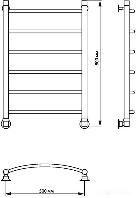 Полотенцесушитель Luxon R 80x50 (нижнее подключение)
