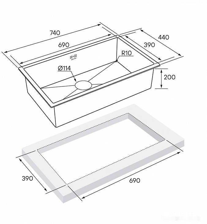 Кухонная мойка Paulmark PM217444-GM