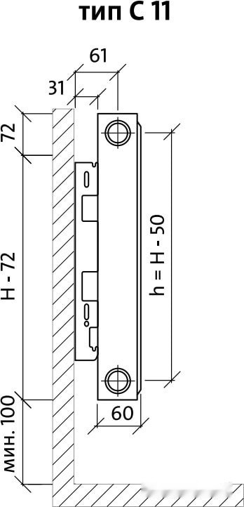 Радиатор Royal Thermo Compact C11-500-1000 (Bianco Traffico) Радиатор Royal Thermo Compact C11-500-1000 (Bianco Traffico)