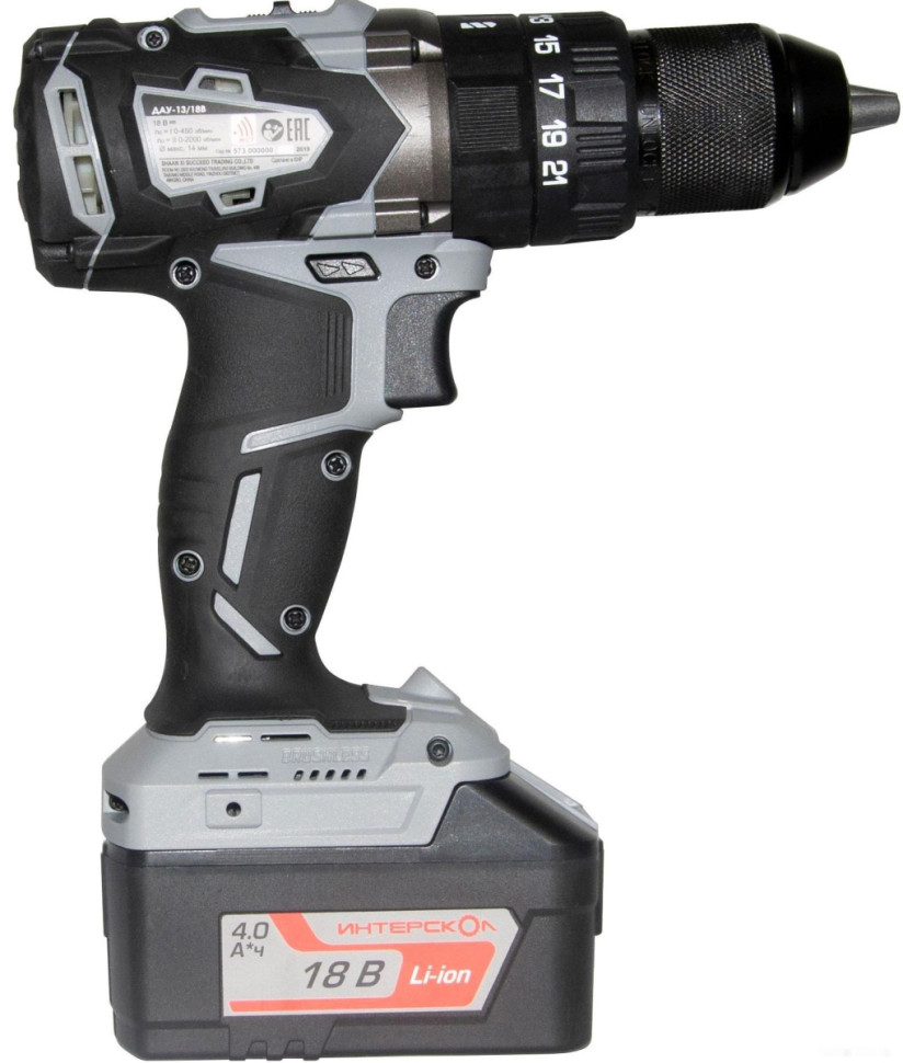 Ударная дрель-шуруповерт Интерскол ДАУ-13/18В 574.2.2.70 (с 2-мя АКБ, кейс) Ударная дрель-шуруповерт Интерскол ДАУ-13/18В 574.2.2.70 (с 2-мя АКБ, кейс)