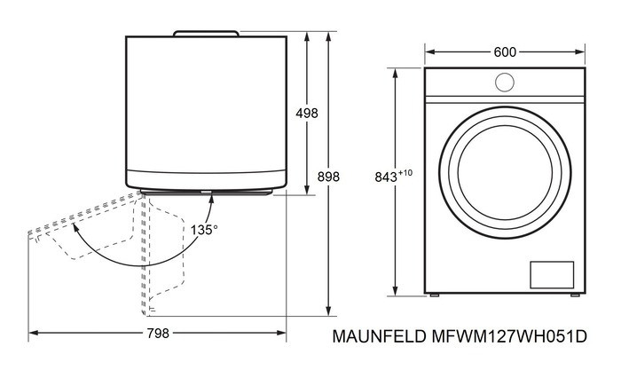 Стиральная машина Maunfeld MFWM127WH051D Стиральная машина Maunfeld MFWM127WH051D