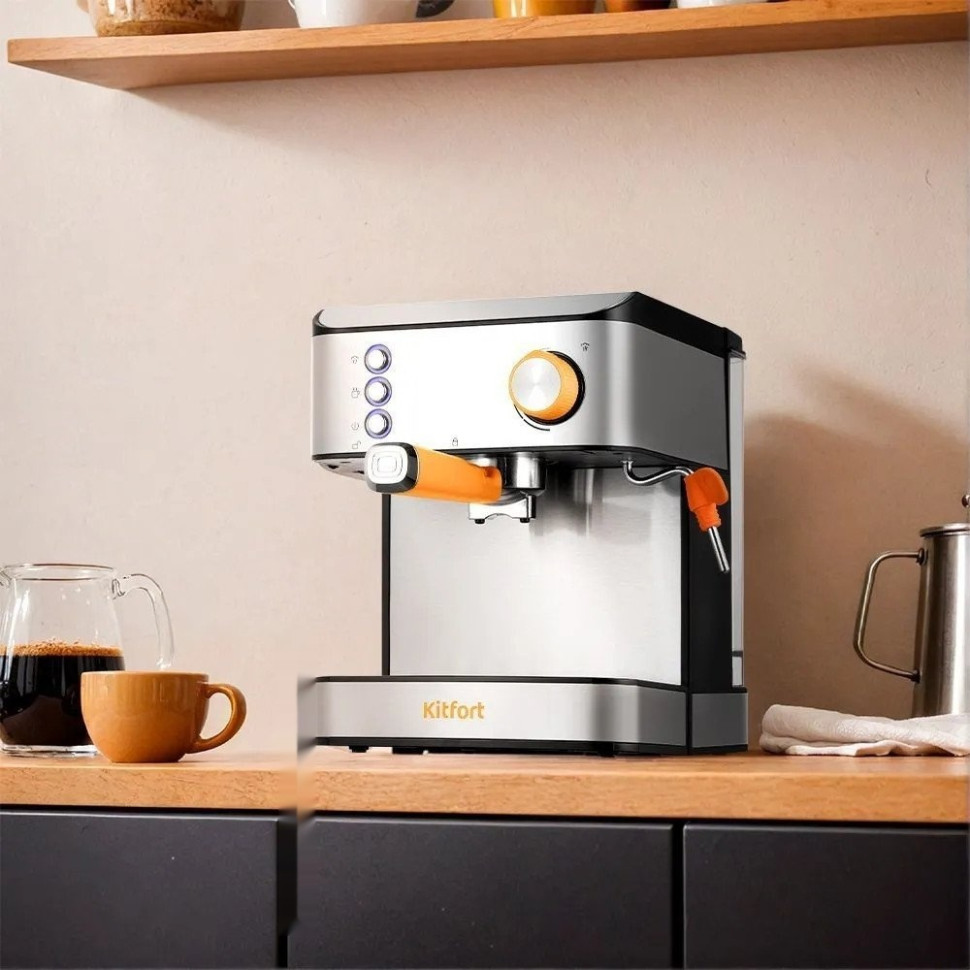 Рожковая кофеварка Kitfort KT-7440 Рожковая кофеварка Kitfort KT-7440