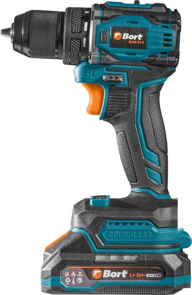 Дрель-шуруповерт BORT BAB-21S 93414912 (с 2-мя АКБ, кейс)