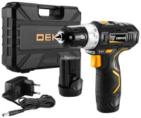 Дрель-шуруповерт Deko GCD12DU3 063-4115 (с 2-мя АКБ, кейс, набор оснастки)