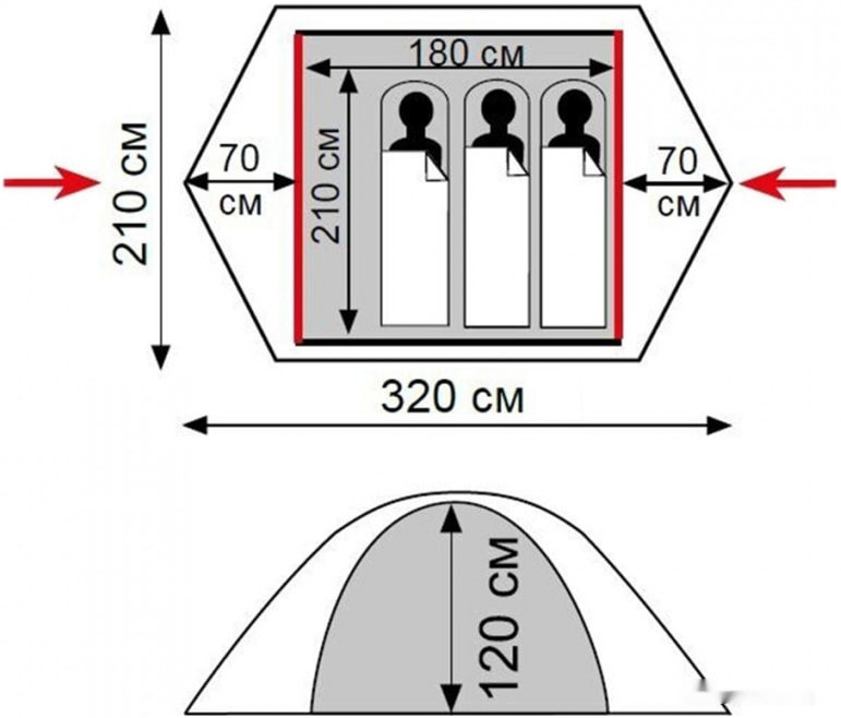 Палатка Tramp Lite Tourist 3 (песочный)
