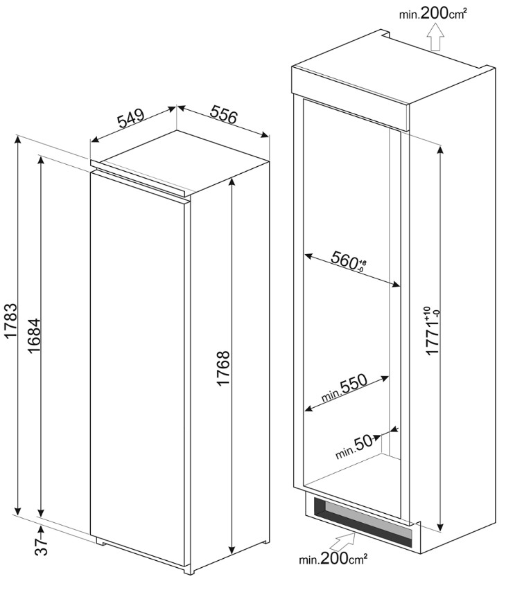 Морозильник Smeg S8F174DNE