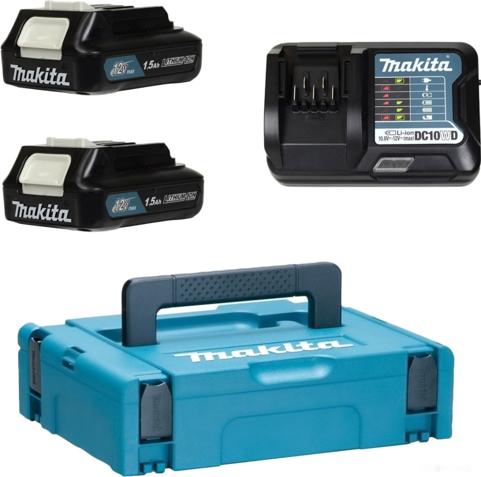 Аккумулятор для инструмента Makita BL1016 + DC10WD (12В/1.5 Ah + 10.8-12В)
