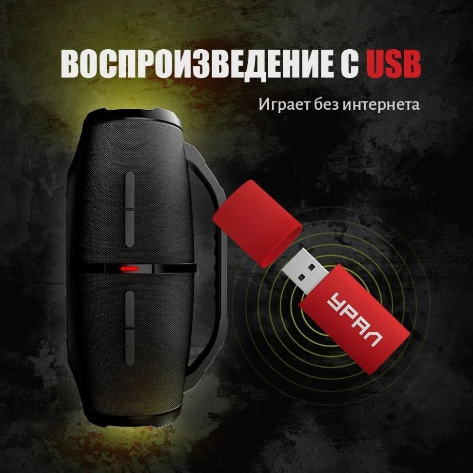 Портативная акустика УРАЛ Гагарин ГР-007 (черный) Портативная акустика УРАЛ Гагарин ГР-007 (черный)