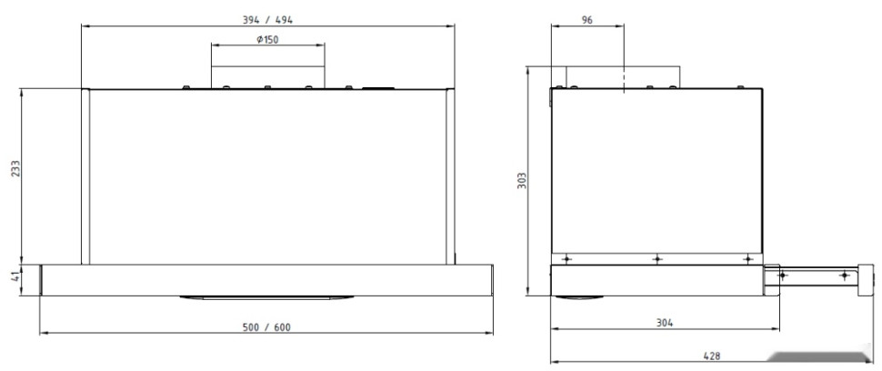 Вытяжка Elikor Slide 60П-1000 227273 (черный/стекло черное)
