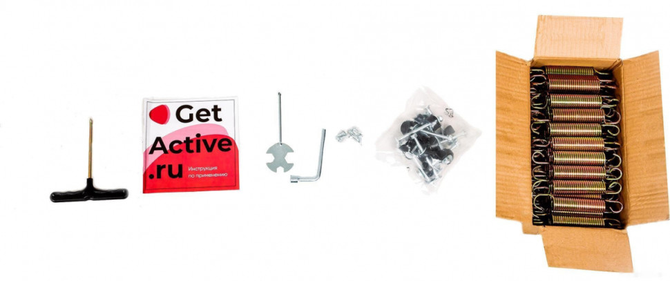 Батут GetActive Jump 12ft - 374 см с лестницей, внешней сеткой (черный) Батут GetActive Jump 12ft - 374 см с лестницей, внешней сеткой (черный)