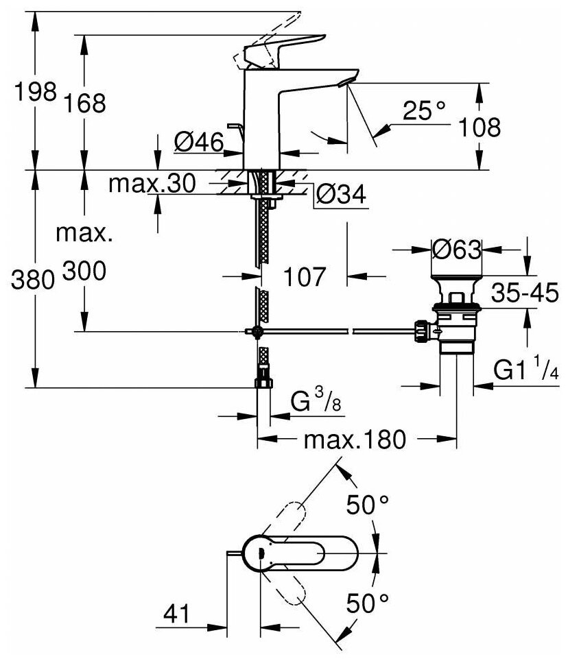 Смеситель Grohe BauEdge 23758000 Смеситель Grohe BauEdge 23758000