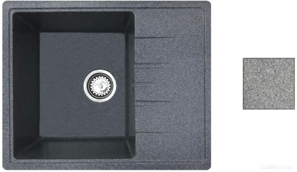 Кухонная мойка БелЭворс Mila L + смеситель W74004-9 + дозатор L405-1 (серый/сатин)