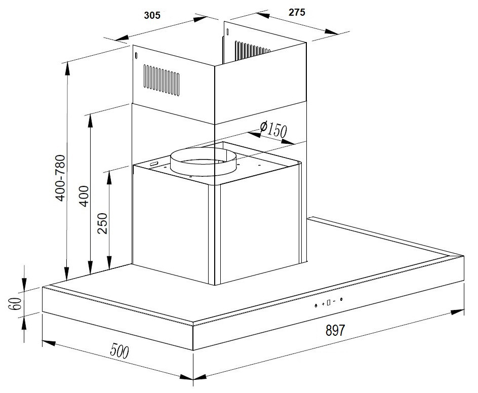 Вытяжка Schtoff S Plus 900 X (нержавеющая сталь)