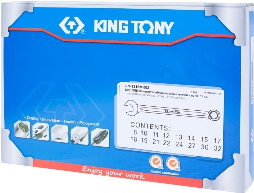 Набор ключей King Tony 9-1216MR03 (16 предметов) Набор ключей King Tony 9-1216MR03 (16 предметов)