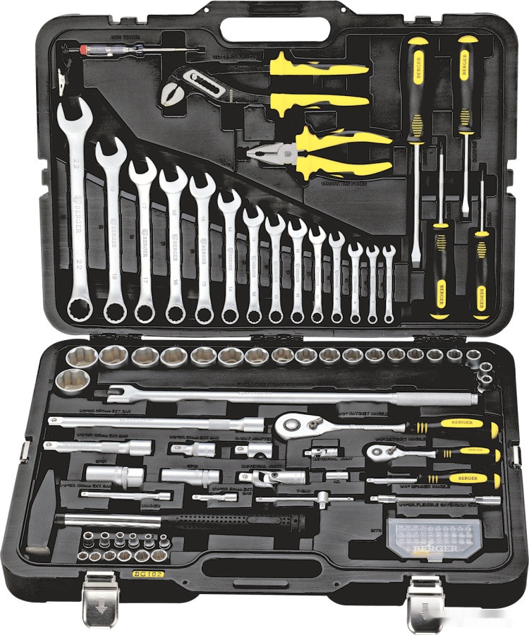Универсальный набор инструментов Berger BG102-1214 (102 предмета) Универсальный набор инструментов Berger BG102-1214 (102 предмета)