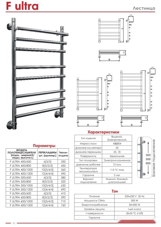 Цены на полотенцесушитель Luxon F Ultra 100x50