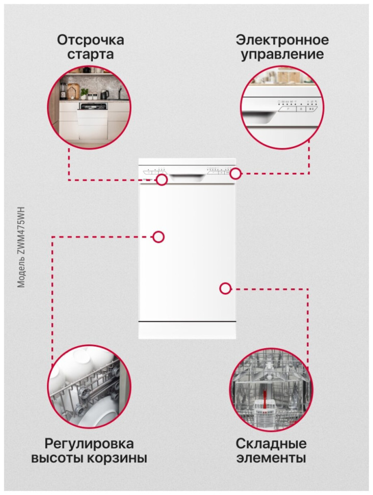 Посудомоечная машина Hansa ZWM475WH Посудомоечная машина Hansa ZWM475WH