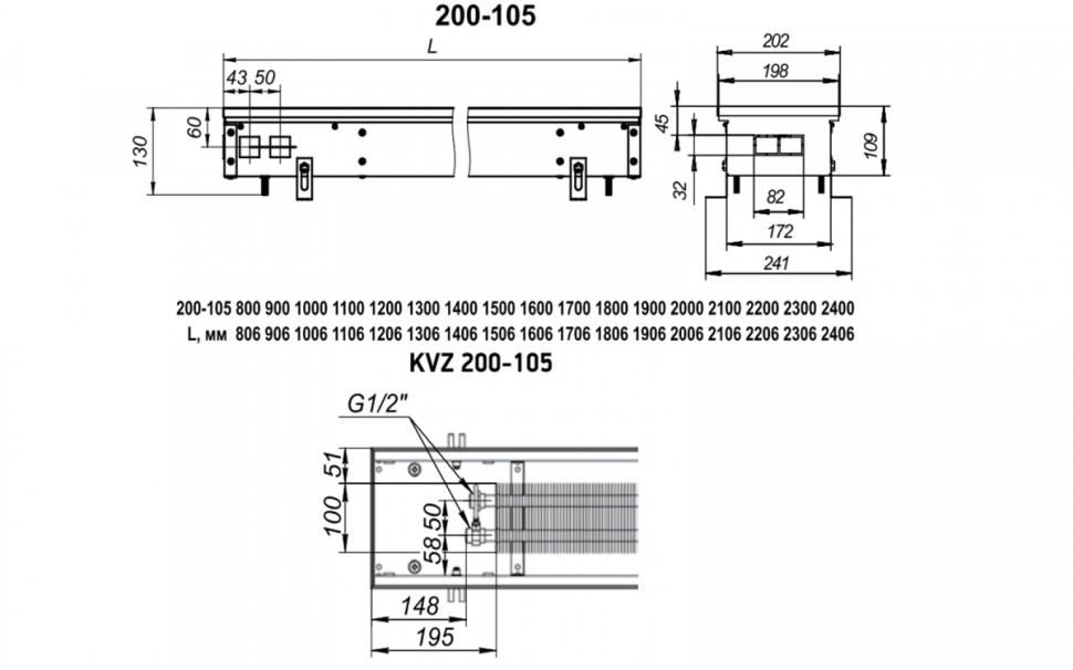 Радиатор Techno Usual KVZ 200-105-4400 Радиатор Techno Usual KVZ 200-105-4400