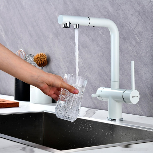 Смеситель Paulmark Serpentine SE213222-431 (белый матовый) Смеситель Paulmark Serpentine SE213222-431 (белый матовый)