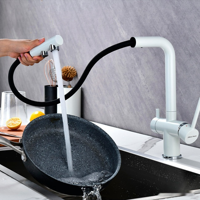 Смеситель Paulmark Serpentine SE213222-431 (белый матовый) Смеситель Paulmark Serpentine SE213222-431 (белый матовый)