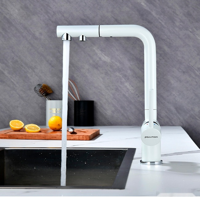 Смеситель Paulmark Serpentine SE213222-431 (белый матовый) Смеситель Paulmark Serpentine SE213222-431 (белый матовый)