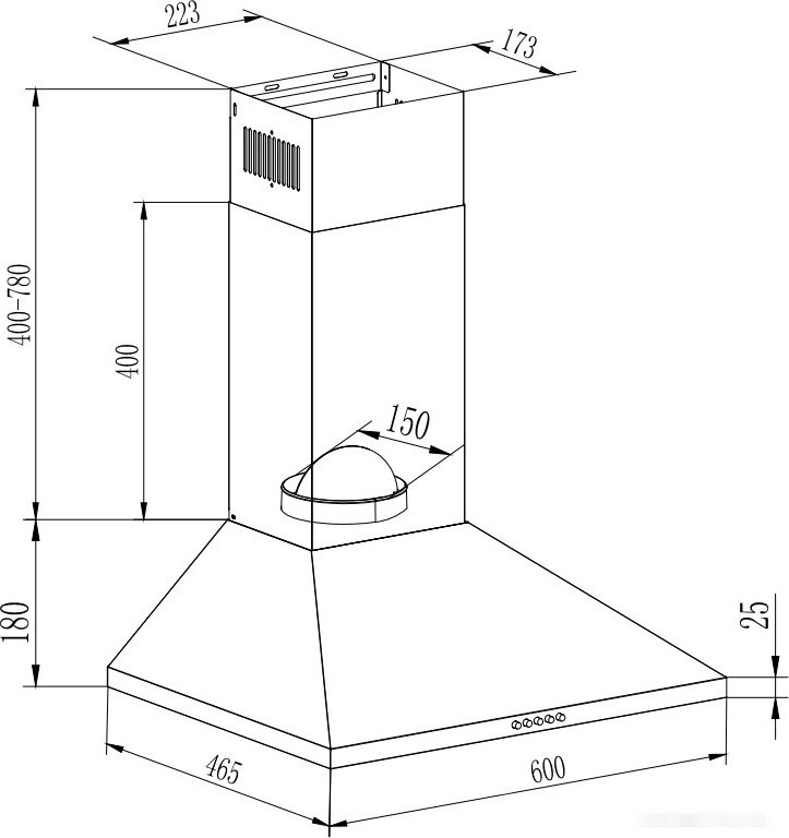 Вытяжка GrandGermes Rimini 60 (нержавеющая сталь) Вытяжка GrandGermes Rimini 60 (нержавеющая сталь)