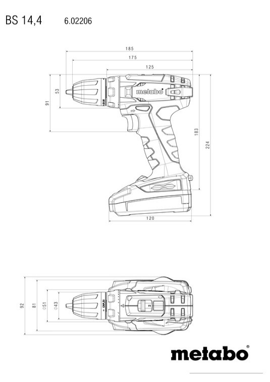 Дрель-шуруповерт Metabo BS 14.4 602206510 (с 1-им АКБ, кейс) Дрель-шуруповерт Metabo BS 14.4 602206510 (с 1-им АКБ, кейс)