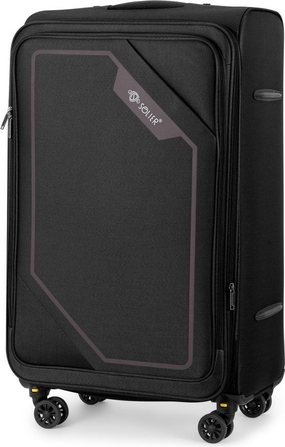 Чемодан-спиннер Solier STL2240 (XL, черный/кофе)