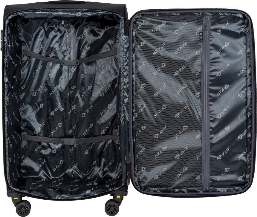 Чемодан-спиннер Solier STL2240 (XL, черный/кофе) Чемодан-спиннер Solier STL2240 (XL, черный/кофе)