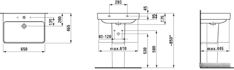 Умывальник Laufen Pro S 8109640001041 65x46.5 Умывальник Laufen Pro S 8109640001041 65x46.5