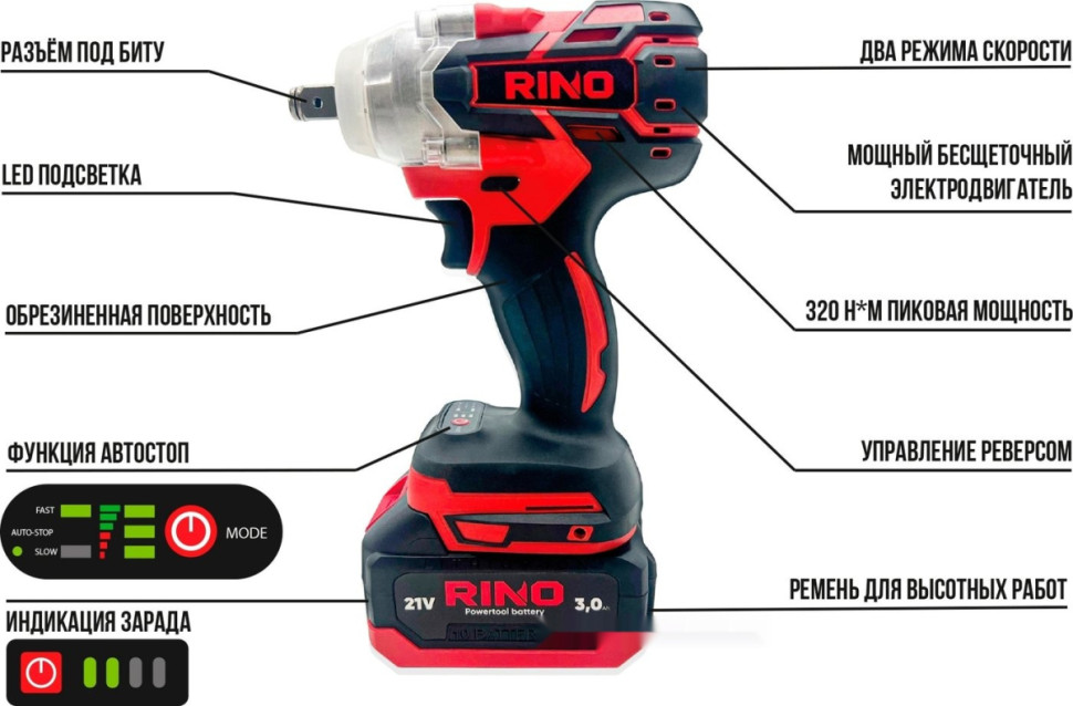 Гайковерт RINO WR1-2 (с 1-им АКБ) Гайковерт RINO WR1-2 (с 1-им АКБ)