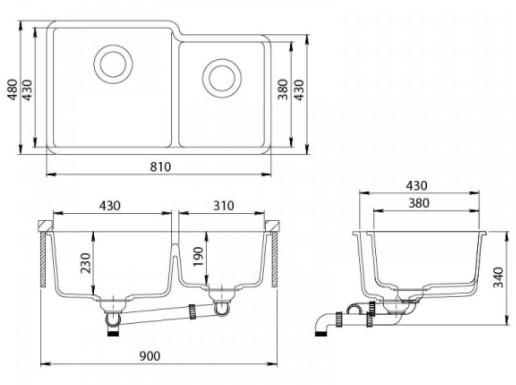 Кухонная мойка AquaSanita Arca SQA 230 710 L W alba Кухонная мойка AquaSanita Arca SQA 230 710 L W alba