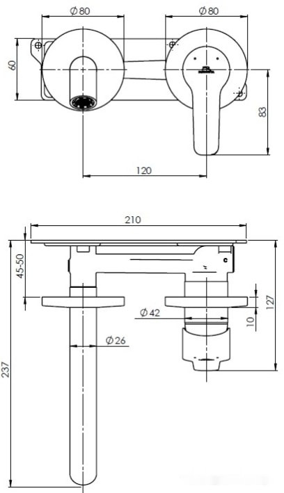 Смеситель Rubineta Torino-1F (BK) PM0010