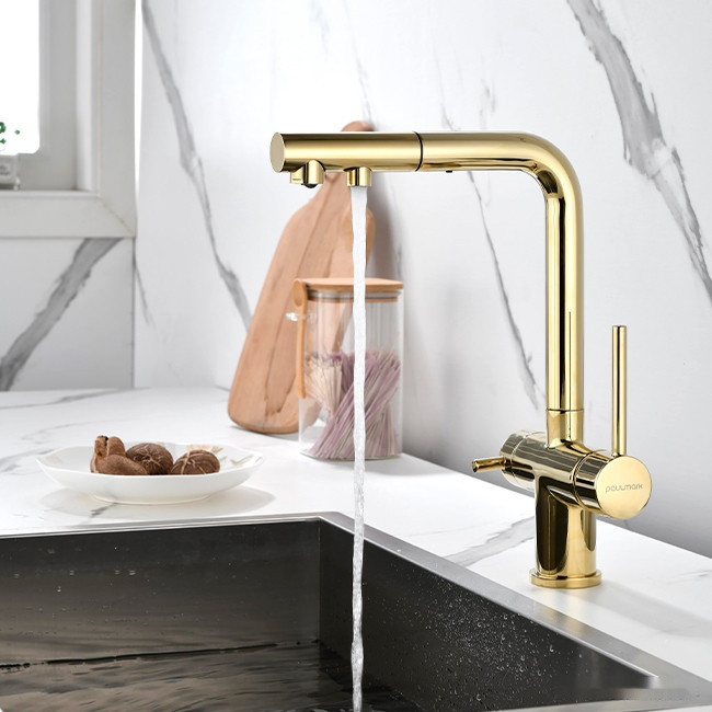 Смеситель Paulmark Serpentine SE213222-G (золото)