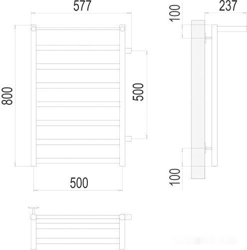 Полотенцесушитель Terminus Хендрикс П8 500x800 бп (хром) Полотенцесушитель Terminus Хендрикс П8 500x800 бп (хром)